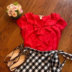 Banana Republic Tulip Sleeve Ruffle Blouse